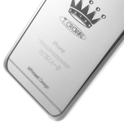 Apple iPhone 6s Plus elegants X-Fitted Crystal Crown Swarovski dzidrs (caurspīdīgs) sudrabs plastmasas apvalks ar kristāliem / V