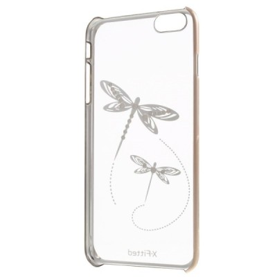 Apple iPhone 6s Plus elegants X-Fitted Crystal Dragonfly Swarovski dzidrs (caurspīdīgs) zelta plastmasas apvalks ar kristāliem /