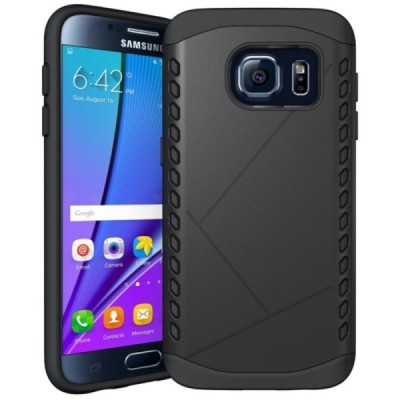 Sustiprintos apsaugos Samsung Galaxy S7 G930 juodas kieto silikono (TPU) ir plastiko dėklas / Priedai.lt