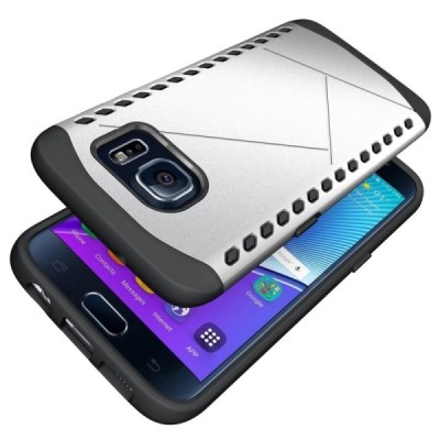 Samsung Galaxy S7 edge G935 pastiprinātas aizsardzības sudrabs apvalks / Vacins.lv