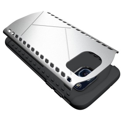 Samsung Galaxy S7 edge G935 pastiprinātas aizsardzības sudrabs apvalks / Vacins.lv