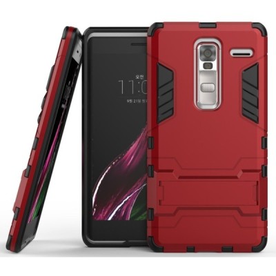 Sustiprintos apsaugos LG Zero (H650E) raudonas kieto silikono (TPU) ir plastiko dėklas / Priedai.lt