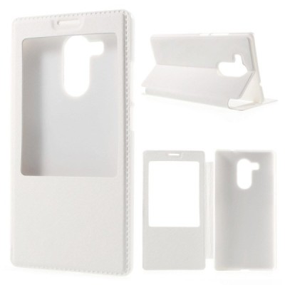 Huawei Mate 8 baltas odinis atverčiamas „Smart Window“ dėklas su langeliu / Priedai.lt