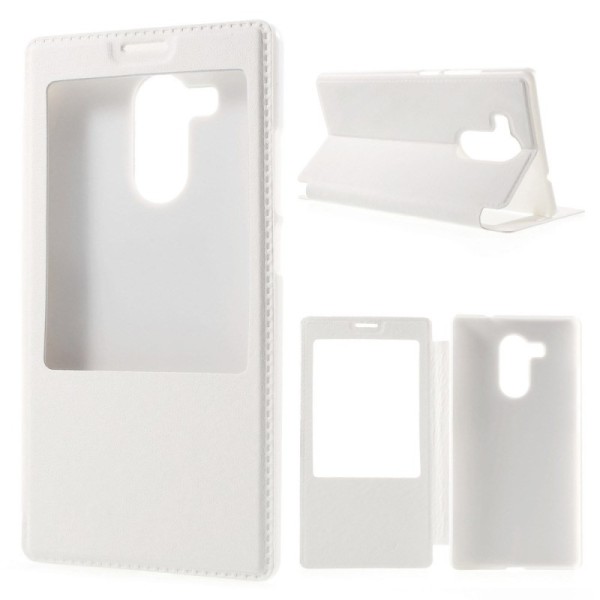 „Smart Window“ atverčiamas odinis dėklas - baltas (Mate 8)