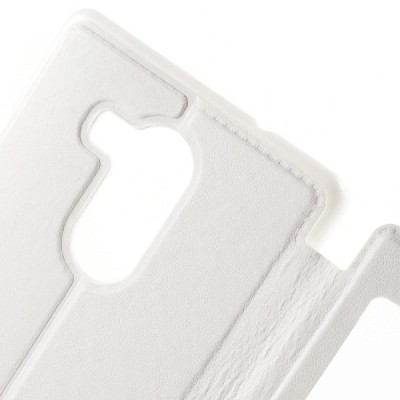 Huawei Mate 8 baltas odinis atverčiamas „Smart Window“ dėklas su langeliu / Priedai.lt