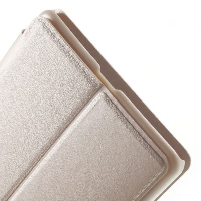 Huawei Mate 8 auksinis odinis atverčiamas „Smart Window“ dėklas su langeliu / Priedai.lt