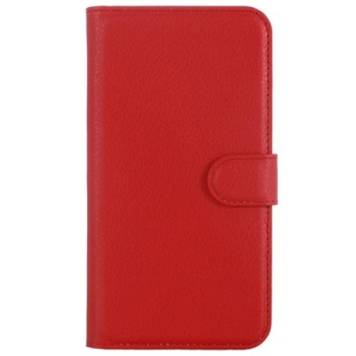 Huawei Y3 (Y336, Y3C) atvēramais sarkans ādas Litchi maciņš - maks / Vacins.lv