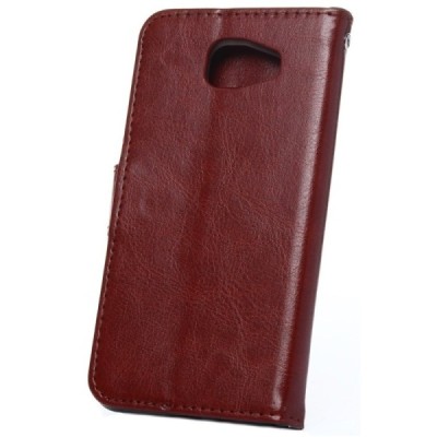 Samsung Galaxy A5 2016 (A510F) atverčiamas rudas odinis dėklas - piniginė / Priedai.lt