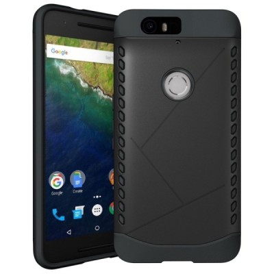 Huawei Nexus 6P pastiprinātas aizsardzības melns apvalks / Vacins.lv