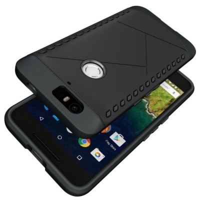 Huawei Nexus 6P pastiprinātas aizsardzības melns apvalks / Vacins.lv
