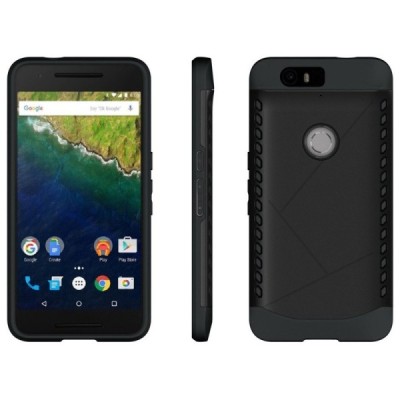 Huawei Nexus 6P pastiprinātas aizsardzības melns apvalks / Vacins.lv
