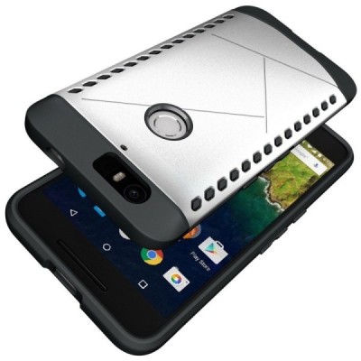 Huawei Nexus 6P pastiprinātas aizsardzības sudrabs apvalks / Vacins.lv