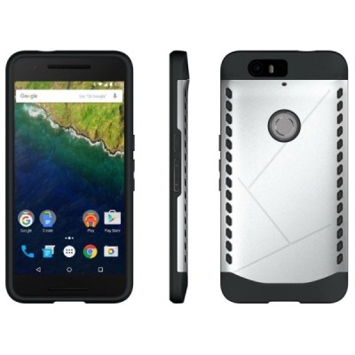 Huawei Nexus 6P pastiprinātas aizsardzības sudrabs apvalks / Vacins.lv