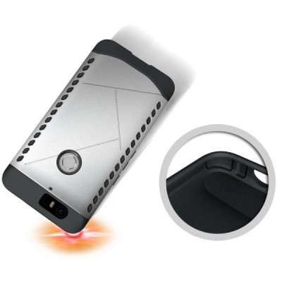 Huawei Nexus 6P pastiprinātas aizsardzības sudrabs apvalks / Vacins.lv