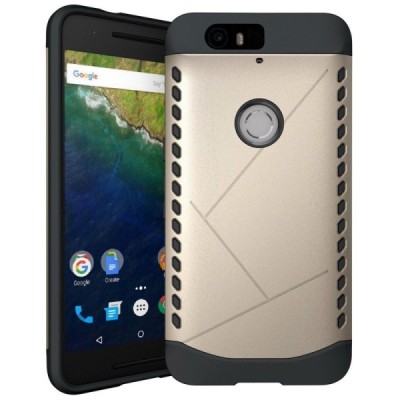 Sustiprintos apsaugos Samsung Huawei Nexus 6P auksinis kieto silikono (TPU) ir plastiko dėklas / Priedai.lt