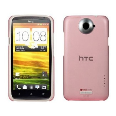 HTC One X skaidrus rožinis dėklas / Priedai.lt
