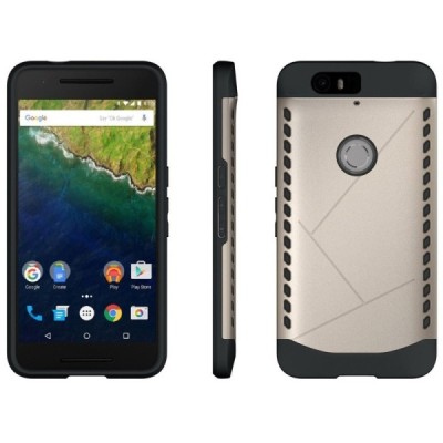 Sustiprintos apsaugos Samsung Huawei Nexus 6P auksinis kieto silikono (TPU) ir plastiko dėklas / Priedai.lt