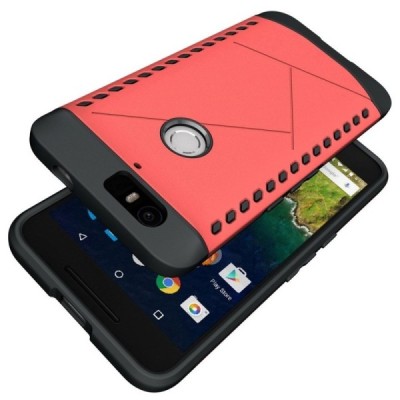 Sustiprintos apsaugos Samsung Huawei Nexus 6P raudonas kieto silikono (TPU) ir plastiko dėklas / Priedai.lt