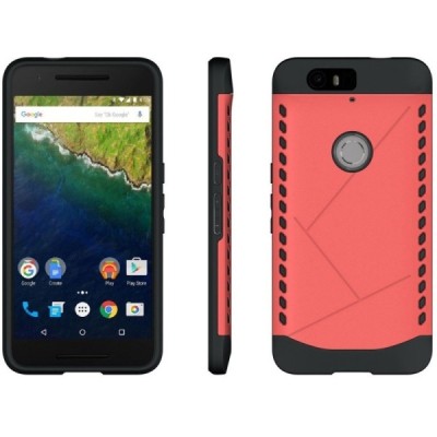 Sustiprintos apsaugos Samsung Huawei Nexus 6P raudonas kieto silikono (TPU) ir plastiko dėklas / Priedai.lt