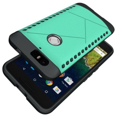 Sustiprintos apsaugos Samsung Huawei Nexus 6P mėtinis kieto silikono (TPU) ir plastiko dėklas / Priedai.lt