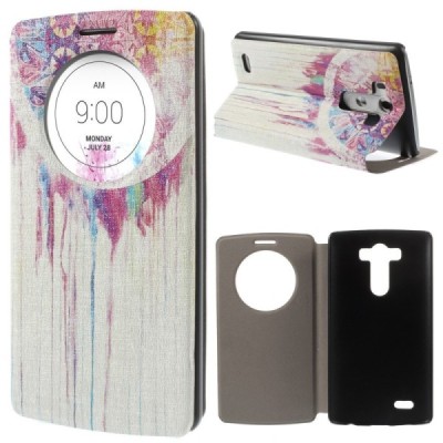 Atvēramais LG G3 rakstains maciņš - balts / Vacins.lv