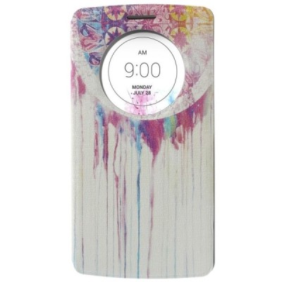 Atvēramais LG G3 rakstains maciņš - balts / Vacins.lv