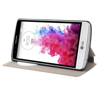 Atvēramais LG G3 rakstains maciņš - balts / Vacins.lv