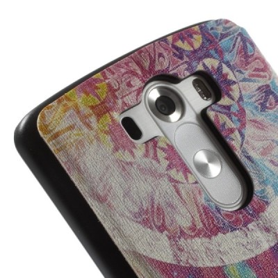 Atvēramais LG G3 rakstains maciņš - balts / Vacins.lv