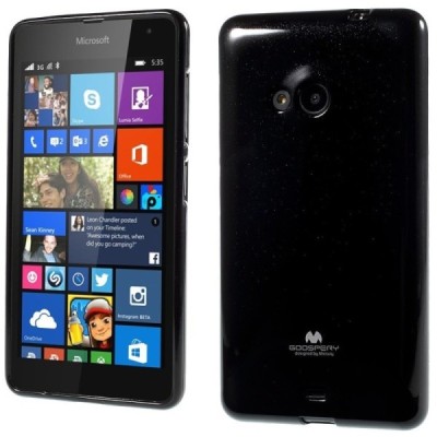 Microsoft Lumia 535 juodas Mercury kieto silikono (TPU) dėklas / Priedai.lt