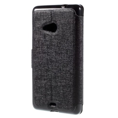 „Meilate“ atverčiamas juodas Microsoft Lumia 535 dėklas (Dėkliukas) / Priedai.lt