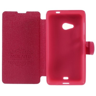 „Meilate“ atverčiamas rožinis Microsoft Lumia 535 dėklas (Dėkliukas) / Priedai.lt
