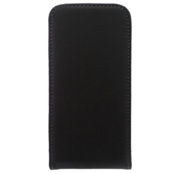 Klasisks vertikāli atvēramais maciņš - melns (iPhone 4 / 4S)