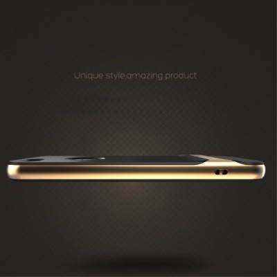 „Rock“ Royce sustiprintos apsaugos Apple iPhone 5 (5s,SE) juodas aukso spalvos apvadais kieto silikono (TPU) ir plastiko dėklas 