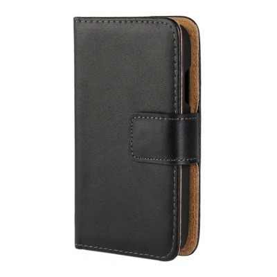 Samsung Galaxy Young 2 (G130) atvēramais ādas melns maciņš (maks) / Vacins.lv