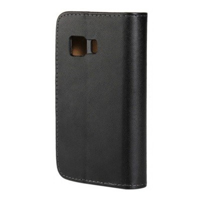 Samsung Galaxy Young 2 (G130) atvēramais ādas melns maciņš (maks) / Vacins.lv