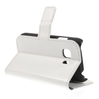 Samsung Galaxy Young 2 (G130) atverčiamas baltas odinis dėklas - piniginė / Priedai.lt