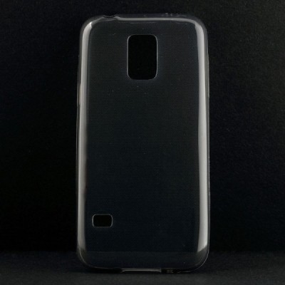 Samsung Galaxy S5 mini G800 dzidrs (caurspīdīgs), pelēks cieta silikona TPU pasaulē planākais apvalks / Vacins.lv