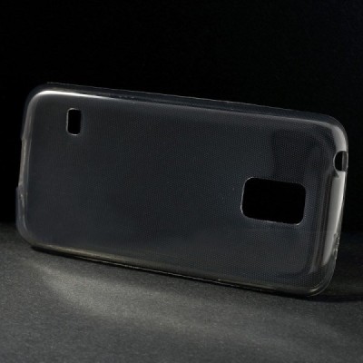 Samsung Galaxy S5 mini G800 dzidrs (caurspīdīgs), pelēks cieta silikona TPU pasaulē planākais apvalks / Vacins.lv