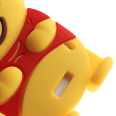 Geltonas silikoninis HTC One X dėklas - meškiukas / Priedai.lt