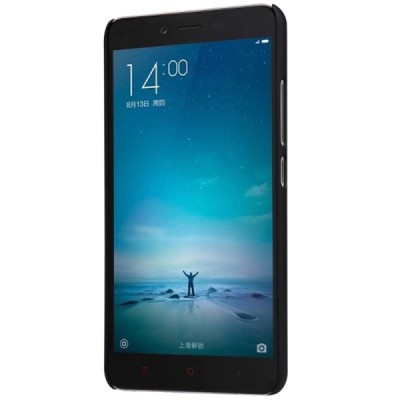 Xiaomi Redmi Note 2 Nillkin Frosted Shield melns plastmasas apvalks + ekrāna aizsargplēve / Vacins.lv