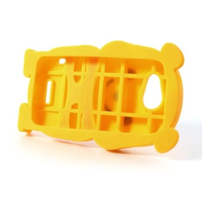 Geltonas silikoninis HTC One X dėklas - meškiukas / Priedai.lt