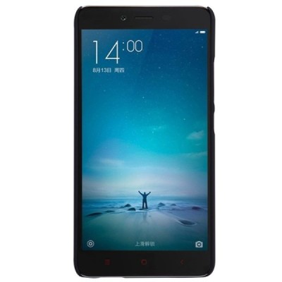 Xiaomi Redmi Note 2 Nillkin Frosted Shield melns plastmasas apvalks + ekrāna aizsargplēve / Vacins.lv