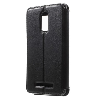 Xiaomi Redmi Note 3, Redmi Note 3 Pro Roar Noble ādas atvēramais melns maciņš (maks) / Vacins.lv