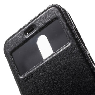 Xiaomi Redmi Note 3, Redmi Note 3 Pro Roar Noble ādas atvēramais melns maciņš (maks) / Vacins.lv