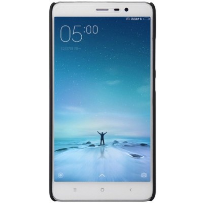 Xiaomi Redmi Note 3 Nillkin Frosted Shield melns plastmasas apvalks + ekrāna aizsargplēve / Vacins.lv