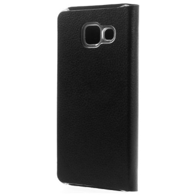 Samsung Galaxy A3 (2016) A310 melns atvēramais Smart Wallet ādas maciņš - maks / Vacins.lv