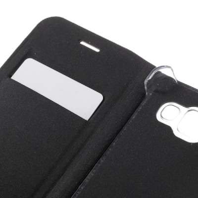 Samsung Galaxy A3 (2016) A310 melns atvēramais Smart Wallet ādas maciņš - maks / Vacins.lv