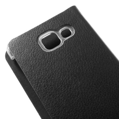 Samsung Galaxy A3 (2016) A310 melns atvēramais Smart Wallet ādas maciņš - maks / Vacins.lv