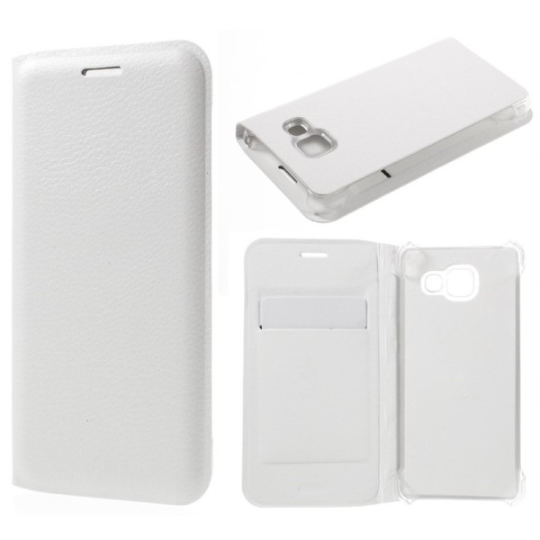 „Smart Wallet“ atvēramais ādas maciņš - balts (Galaxy A3 2016)
