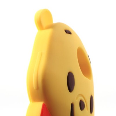 Geltonas silikoninis HTC One X dėklas - meškiukas / Priedai.lt